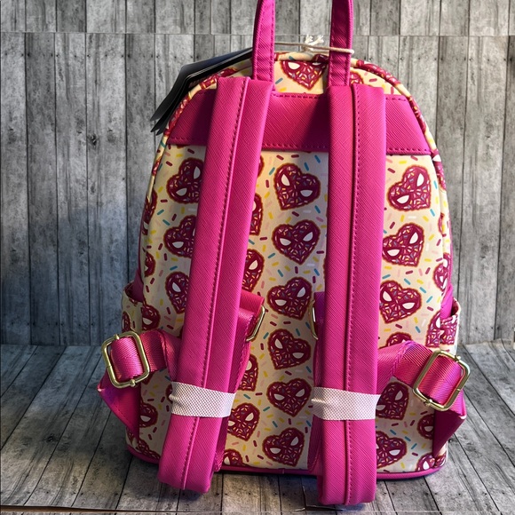 Loungefly Marvel Pink & Cream Heart Donut Mini Backpack